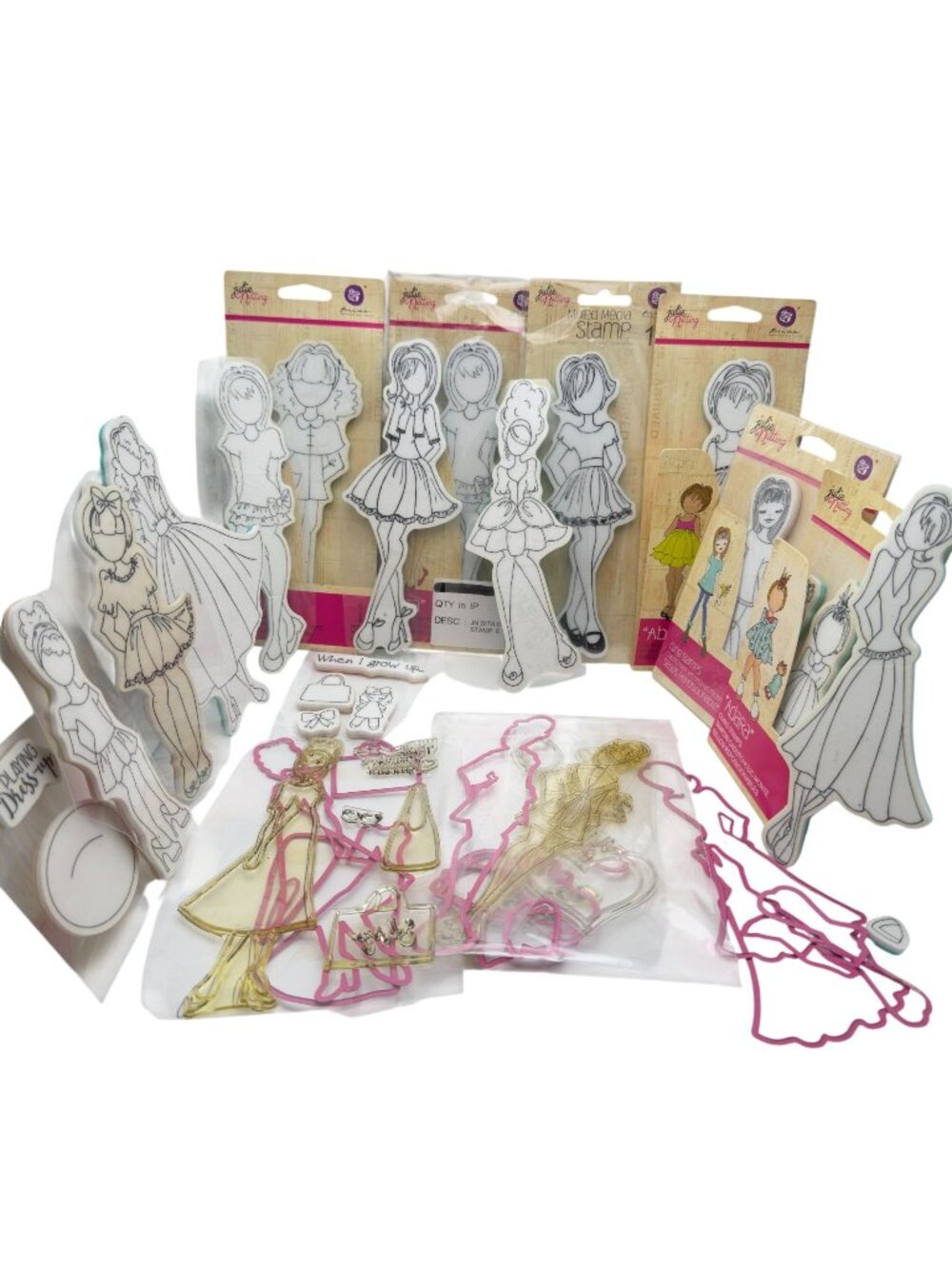 Julie Nutting Cling Stamp Die Set Card Craft Scrapbooking Mixed Lot (50 Pcs)